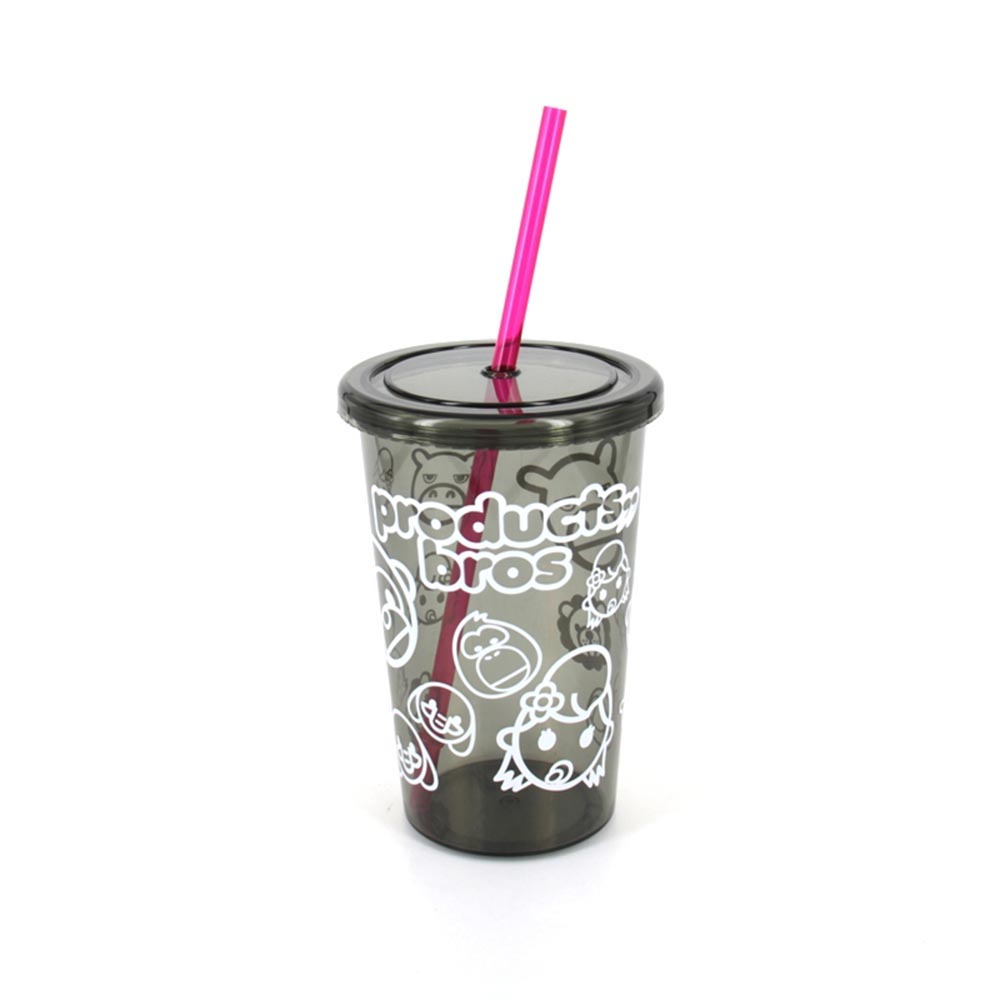 Plastic Cup with Straw